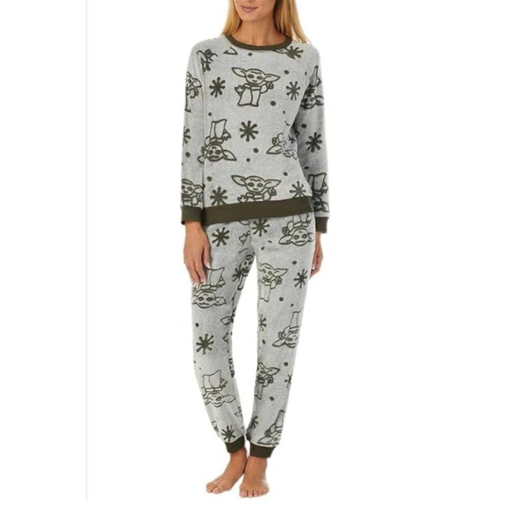 Star Wars Mandalorian Womens 2 PC Fleece Jogger Lounge Set Sleepwear Size M NWOT